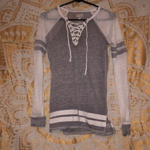 Partially see through long sleeve shirt